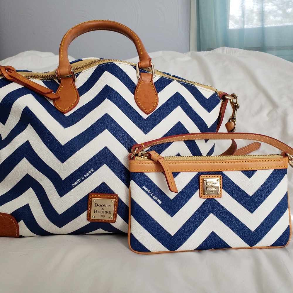 Large Dooney and Bourke satchel and wristlet
